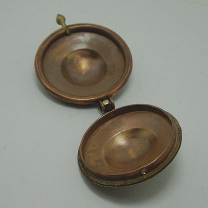 Buddhist Nepalese Handmade Jewelry Tricolor Copper Box Pendant Collectible