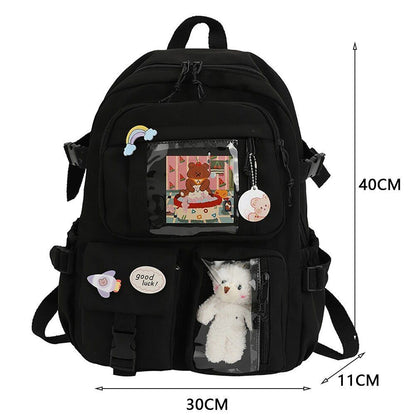 Vintage Women Patchwork Backpack Leisure School Student Large Handbag 40*30*10CM