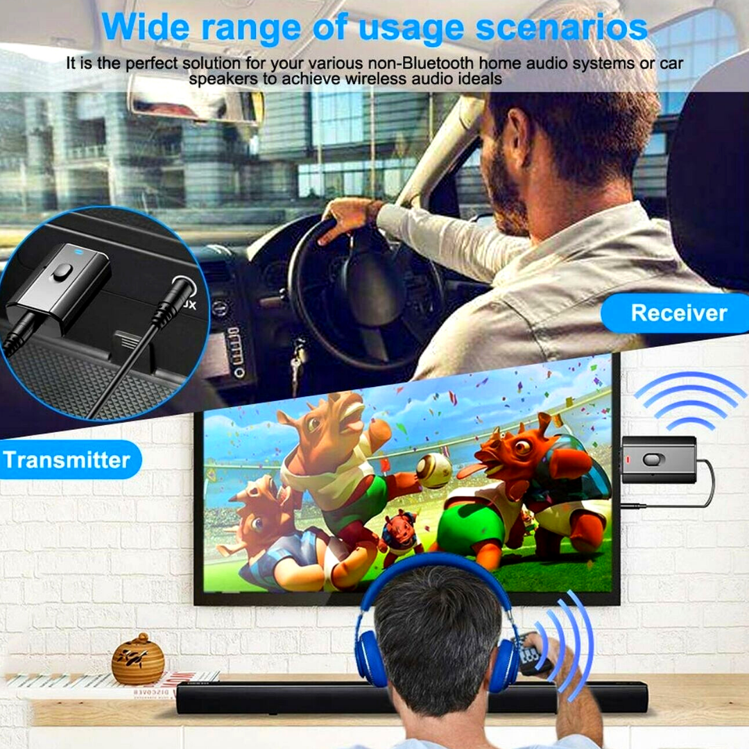 Receptor transmisor de audio Bluetooth 4 en 1 Sistema de audio Casa TV Coche PC