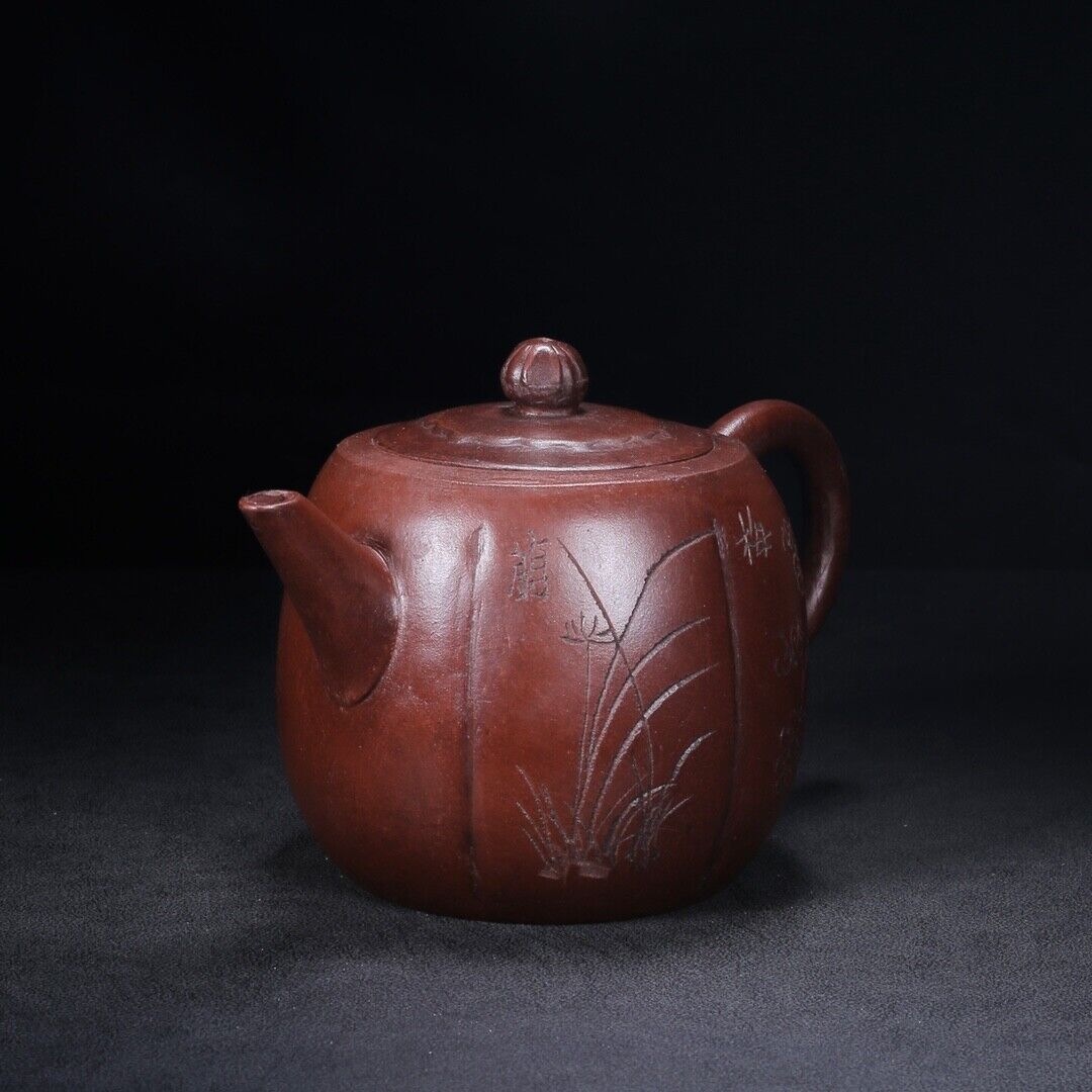 Chinese Yixing Zisha Clay Handmade Exquisite Teapo（梅兰竹菊 底款：顾景舟 ）