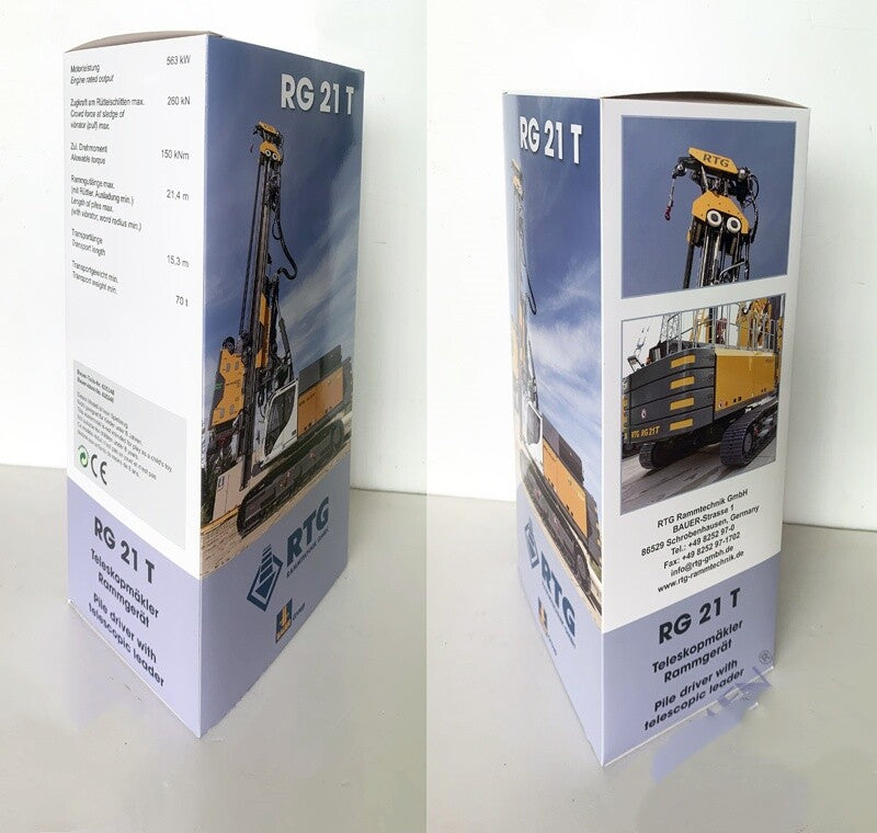 1:50 BYMO RTG RG21T Pile Drive with Hydraulic Vibrator Machine Diecast Model #5