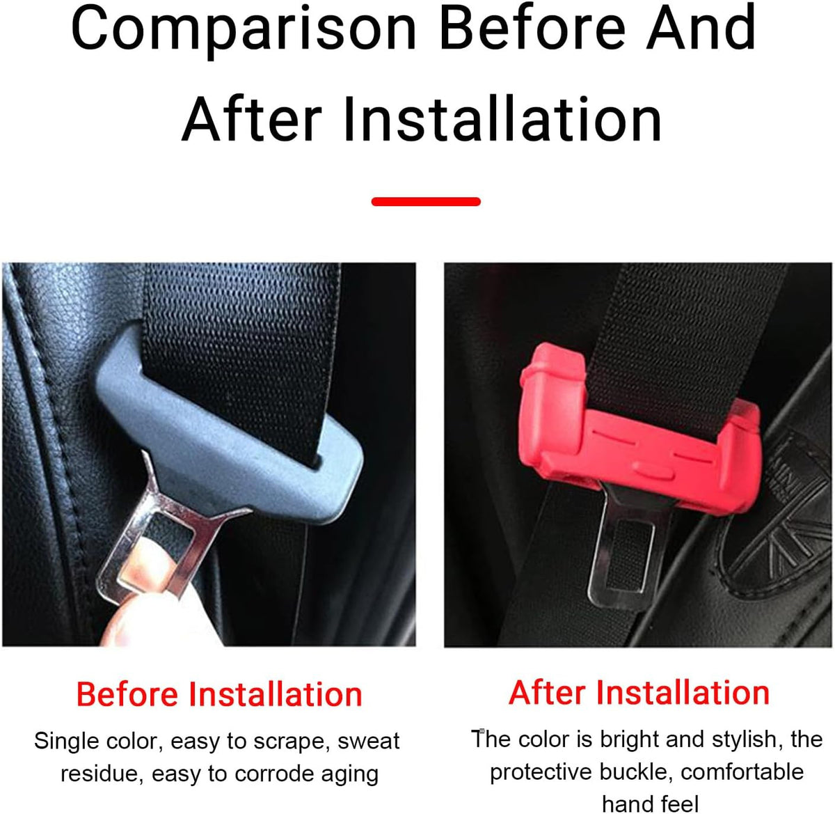 Car Seat Belt Buckle Clip Silicone Anti-Scratch Protector Cover Protective Strip