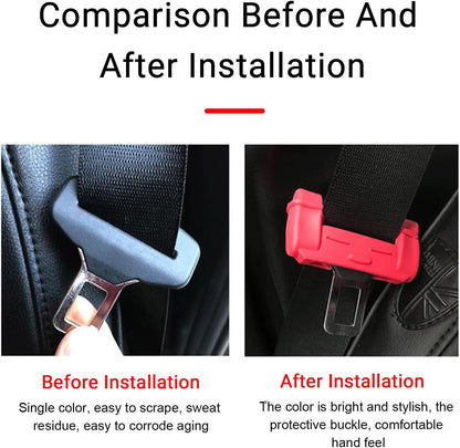 Car Seat Belt Buckle Clip Silicone Anti-Scratch Protector Cover Protective Strip