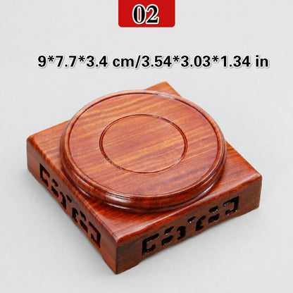 Wooden Display Stands Annatto Pedestal Teapot Vase Bonsai Base Retro Home Decor