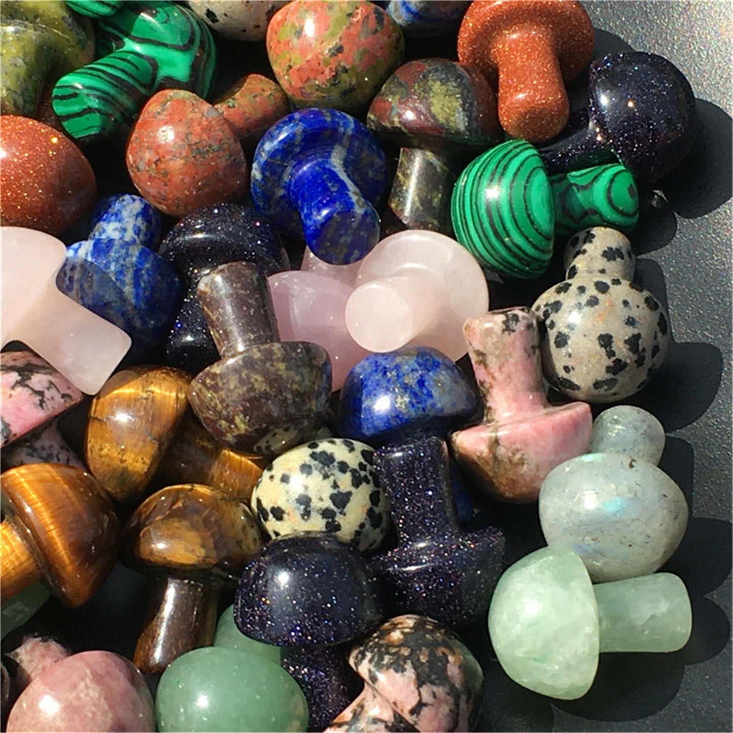 A lot 15MM+ Natural mushroom Quartz Crystal Carved Polishing Wholesale Healing-5