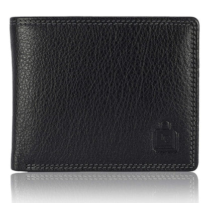 Brand New Authentic RFID Blocking Black BI-Fold Genuine Leather Mens Wallet