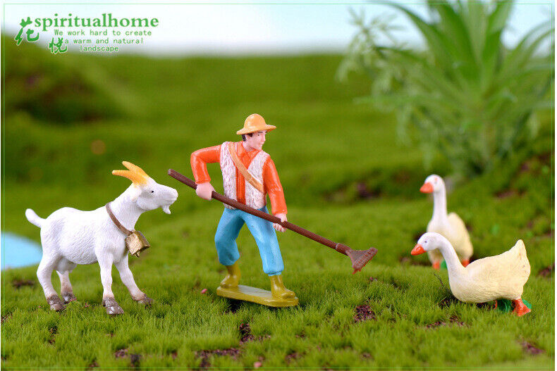 Plastic Animal 3pcs/lot Horse Cow Duck Duck Pig Goat Farm Craft Gift Landscape