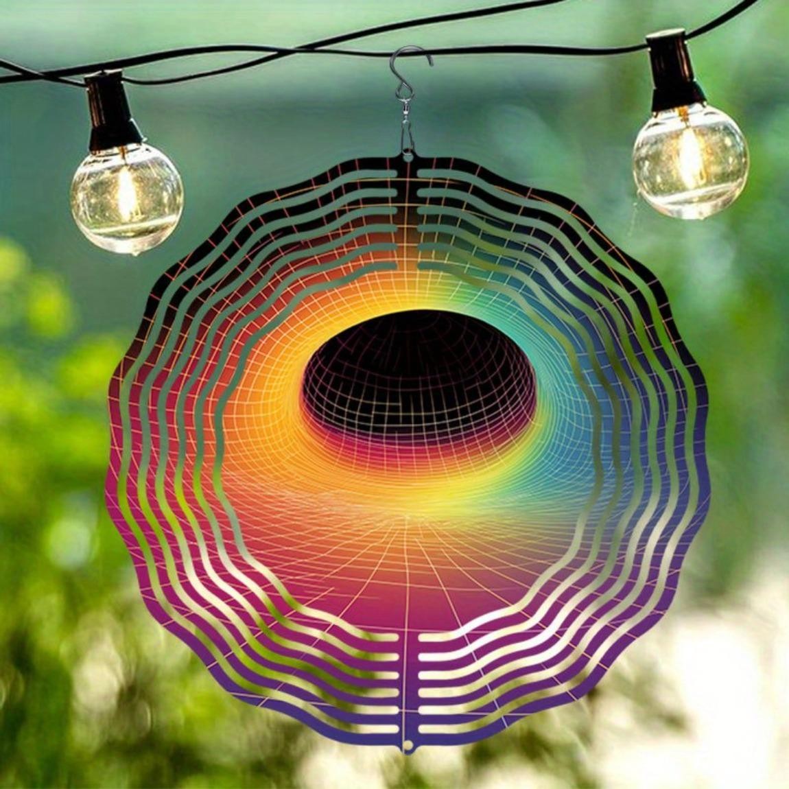 CIFbuy Metal Wind Chime 360 Rotating Hook Outdoor Garden Kinetic Art