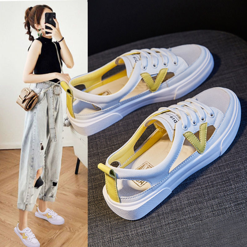 Leather Bag Head Sports Sandals Women's Outer Wear Summer White Shoes Woman