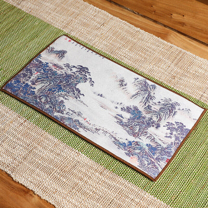 Chinese Painting Tea Table Absorbent Tea Cloth Kung Fu Rag Tea Towel Napkin