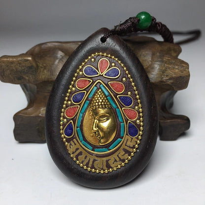 Collected Old Ebony Pendant Ethnic Style Charm Buddhist Statue Pendant