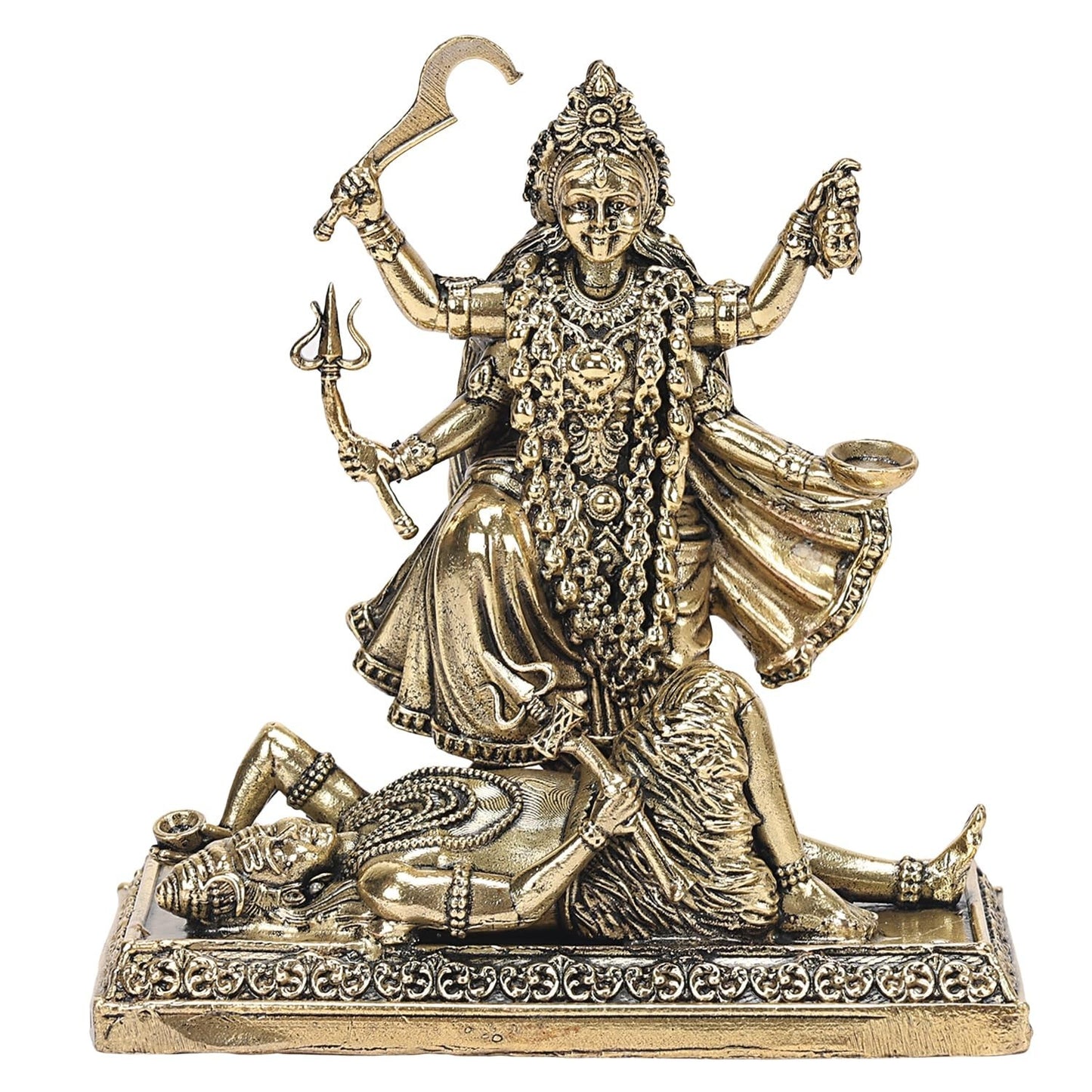Brass Kali Maa Murti Goddess Maha Kali Figurine Statue Sculpture Idol