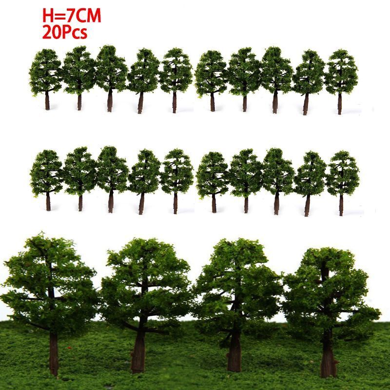 Miniature Tree Model 20Pcs Plastic Train Railroad Layout Scenery Landscape Decor