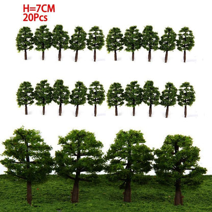 Miniature Tree Model 20Pcs Plastic Train Railroad Layout Scenery Landscape Decor