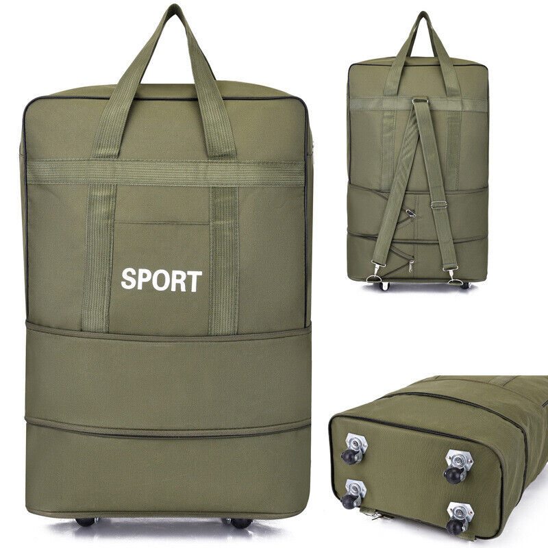 Large Capacity Foldable Luggage Trolley Bags Oxford Expendable Wheel Travel Bags