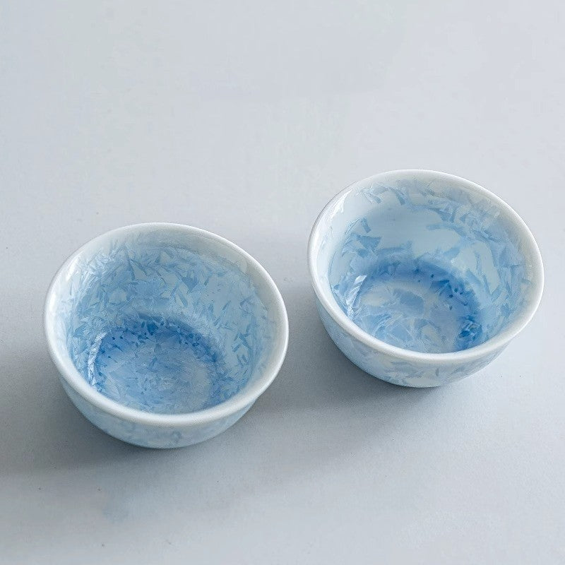 Crystalline Glaze Tea Set with Heat-Resistant Handle Travel Portable Companion