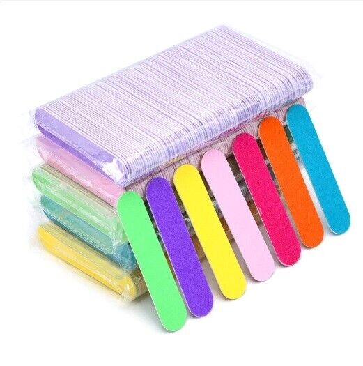 Nail Files 100Pcs Wood Double-Sided Professional Strong Sandpaper Polishing Tool