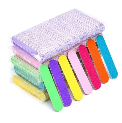 Nail Files 100Pcs Wood Double-Sided Professional Strong Sandpaper Polishing Tool