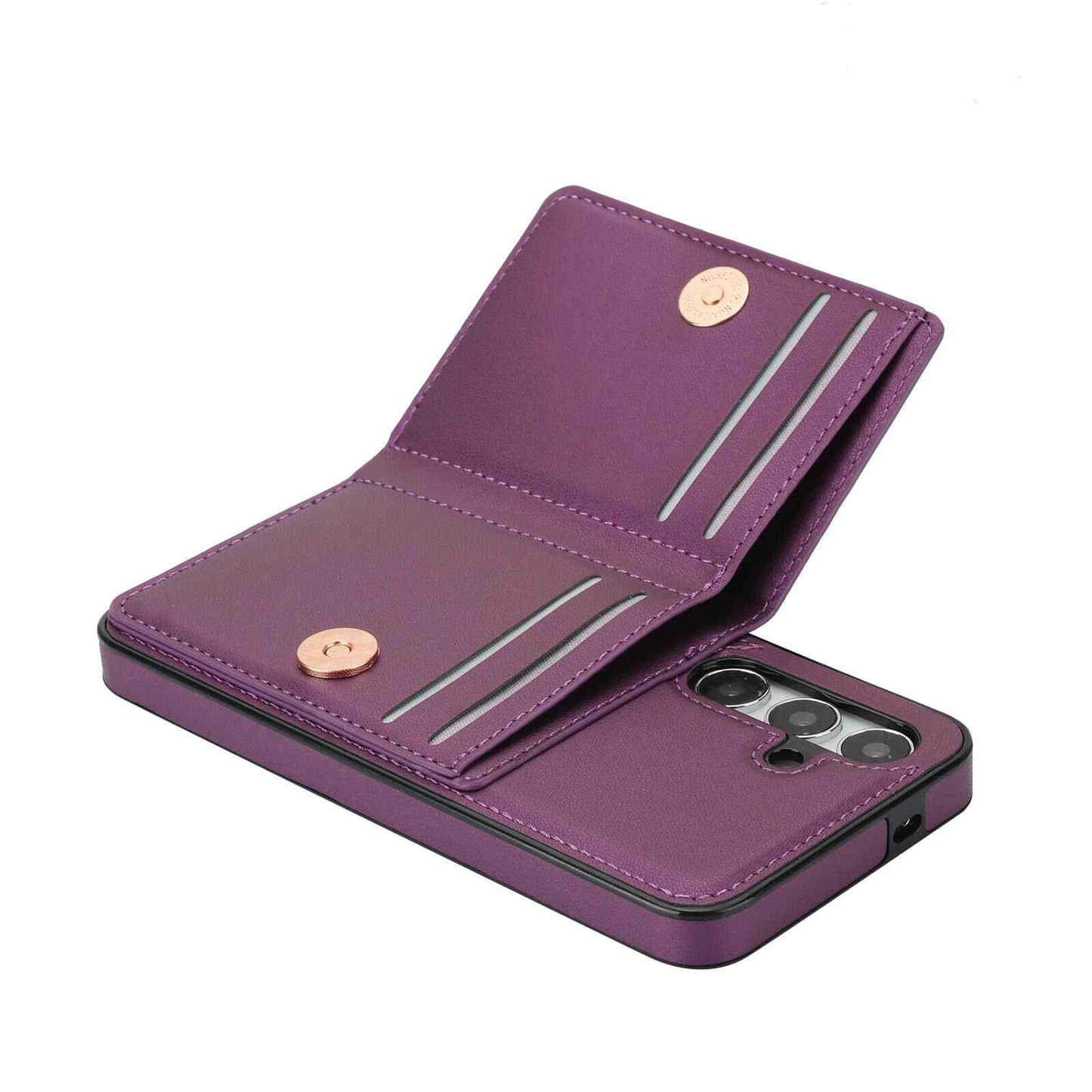 Wallet Case for Samsung Galaxy S24 FE with Card Holder & 360° Rotation Ring