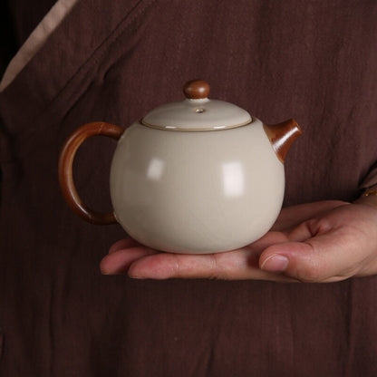 Complete Tea Set Ruyao Craft Crackle Glaze Porcelain Tea Pot Gaiwan Tea Cup New