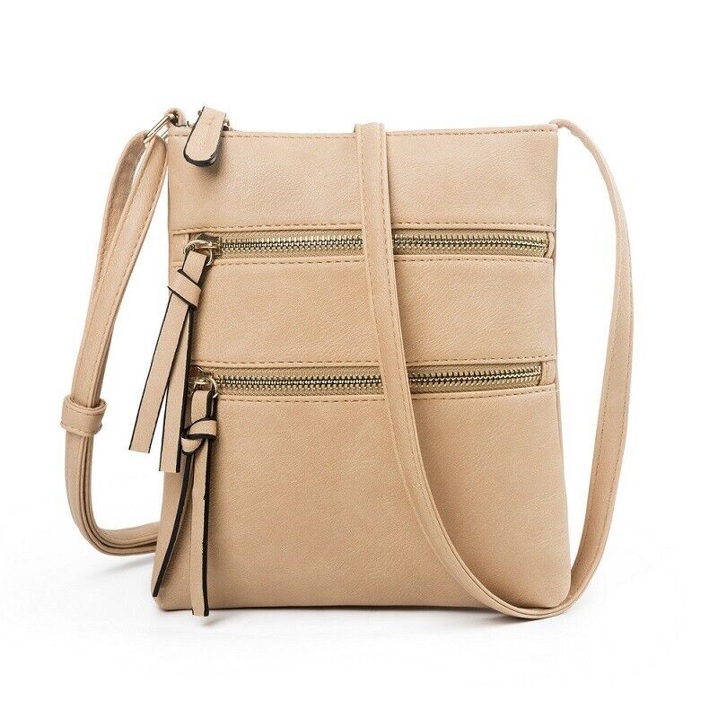 Women PU Leather Shoulder Small Neck Purse Cross Body Tote Outdoor Travel Bag
