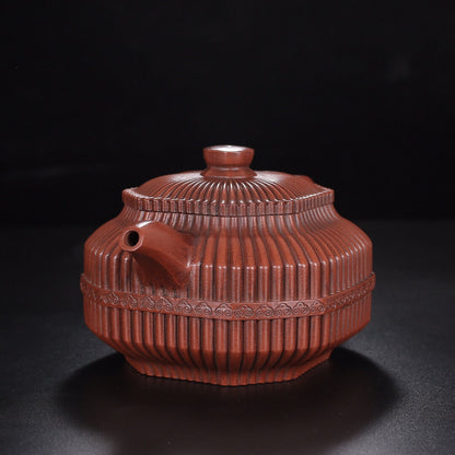 Chinese Yixing Zisha Clay Handmade Exquisite Teapot（八方筋纹 底款：顾景洲）