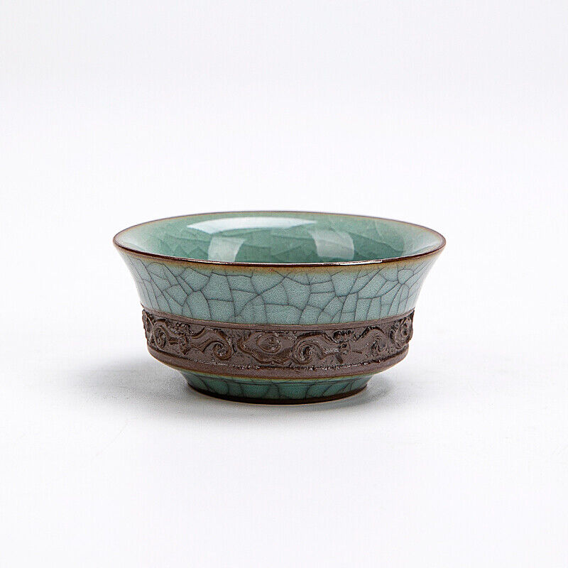 China tea cup relief master cup porcelain kungfu tea cup longquan celadon teacup
