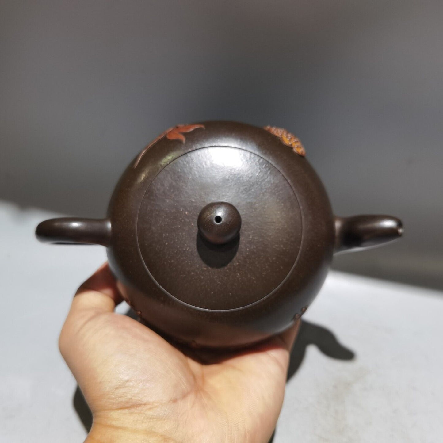 vintage chinese yixing purple clay teapot zisha Lotus flower dragonfly teaware