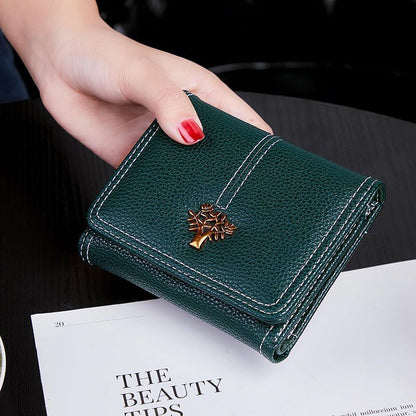 Short Thin Section Tri-fold Money Clip Small Wallet Coin Purse Linen Cotton 1 PC