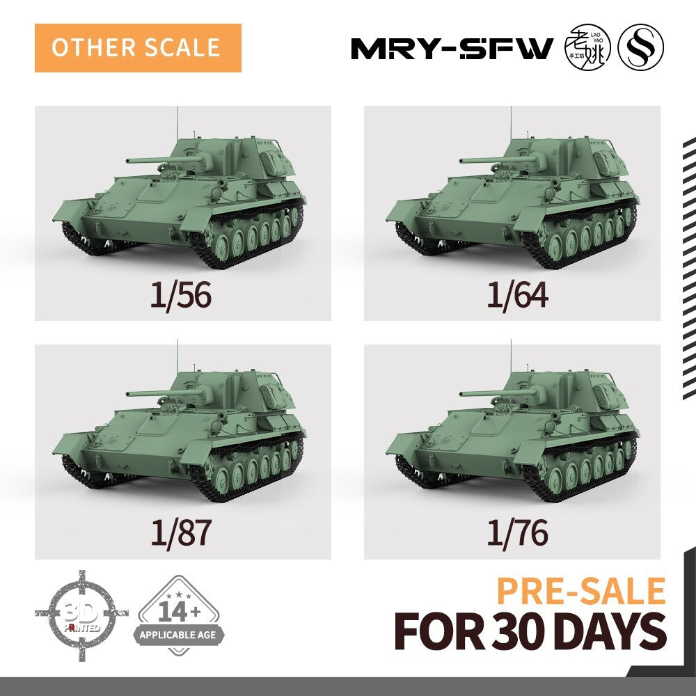 SSMODEL SS72612 1/72 25mm Military Model Kit Soviet SU-76M 85mm D-5S Tank Destro