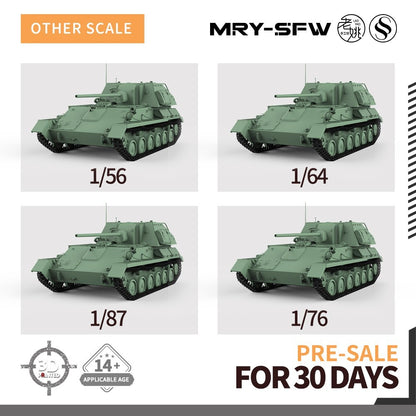SSMODEL SS72612 1/72 25mm Military Model Kit Soviet SU-76M 85mm D-5S Tank Destro