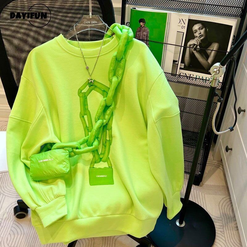 Sweatshirt Bag O-neck Pullover Hoodies Long- Sleeve Tops Lady Sweatshirts