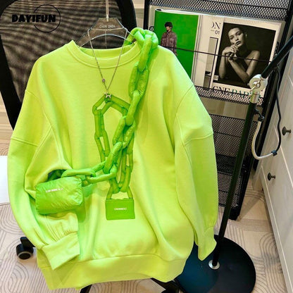 Sweatshirt Bag O-neck Pullover Hoodies Long- Sleeve Tops Lady Sweatshirts