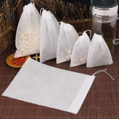 100pc Extra Large Empty Teabags String Heat Seal Filter Paper Herb Loose Tea Bag