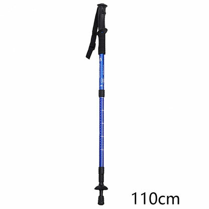 Telescopic Hiking Camping Climbing Walking Stick Trekking Pole Cane Elderly Red