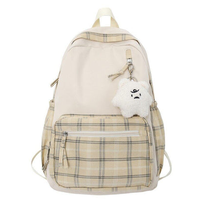 Travel School Bag Backpack Trendy College Cool Plaid Backpack Women Laptop Bag
