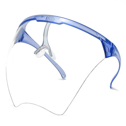 Transparent screen goggles for impact, splash, and dust prevention