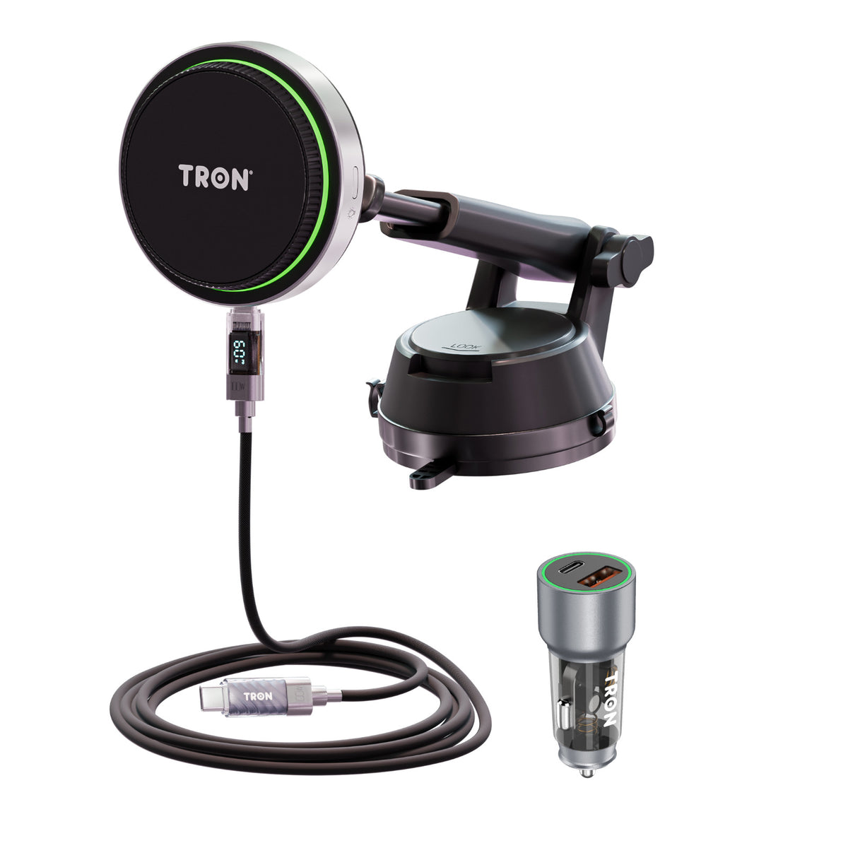 TRON 25W Wireless Ice Cooling Car Mount Charger Compatible / iPhone &Android
