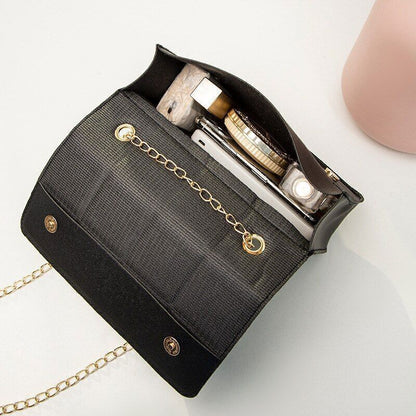Synthetic Leather Shoulder Bag Chain Rhomboid Crossbody Purse Handbag Polyester