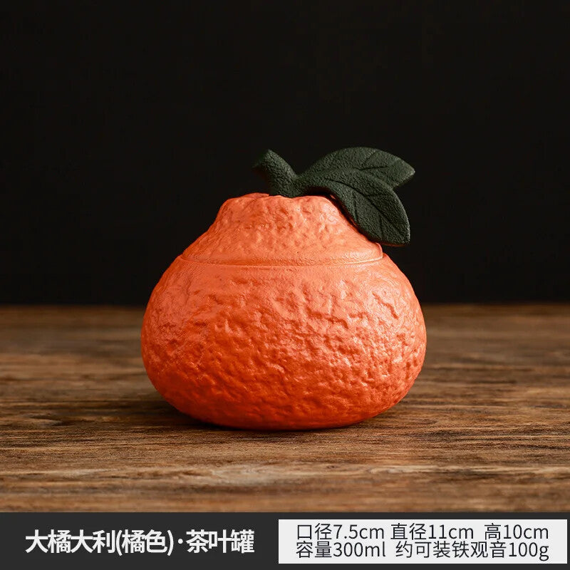 Creative Ceramic Tea Jar Dried Fruit Sealed Jar Tea Table Porch Decoration