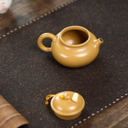 Yixing Zisha Tea pot Handmade Original Golden Zhuni Clay Rong Tian Compact Size