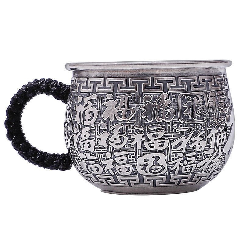 999 Sterling Silver Tea Cup With Handle Certificate Paper Health Care Handmade