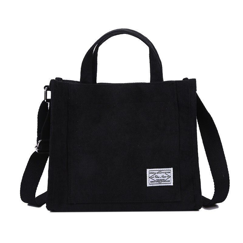 Corduroy Bag Canvas Shoulder Crossbody Handbag Tote Bag Short Handle 26*10*23 CM