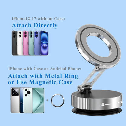 Vacuum Magnetic Phone Holder for Car,Full Metal Body,Vacuum Suction Phone Mount,