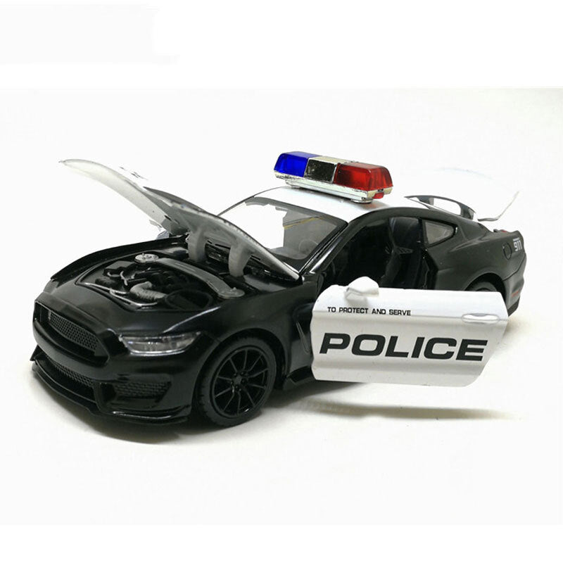 1:32 Ford Mustang Shelby GT350 Model Car Diecast Police Vehicle Toys for Boys