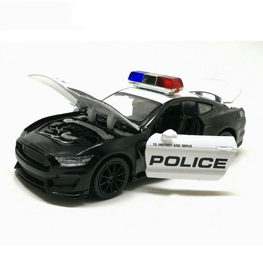 1:32 Ford Mustang Shelby GT350 Model Car Diecast Police Vehicle Toys for Boys
