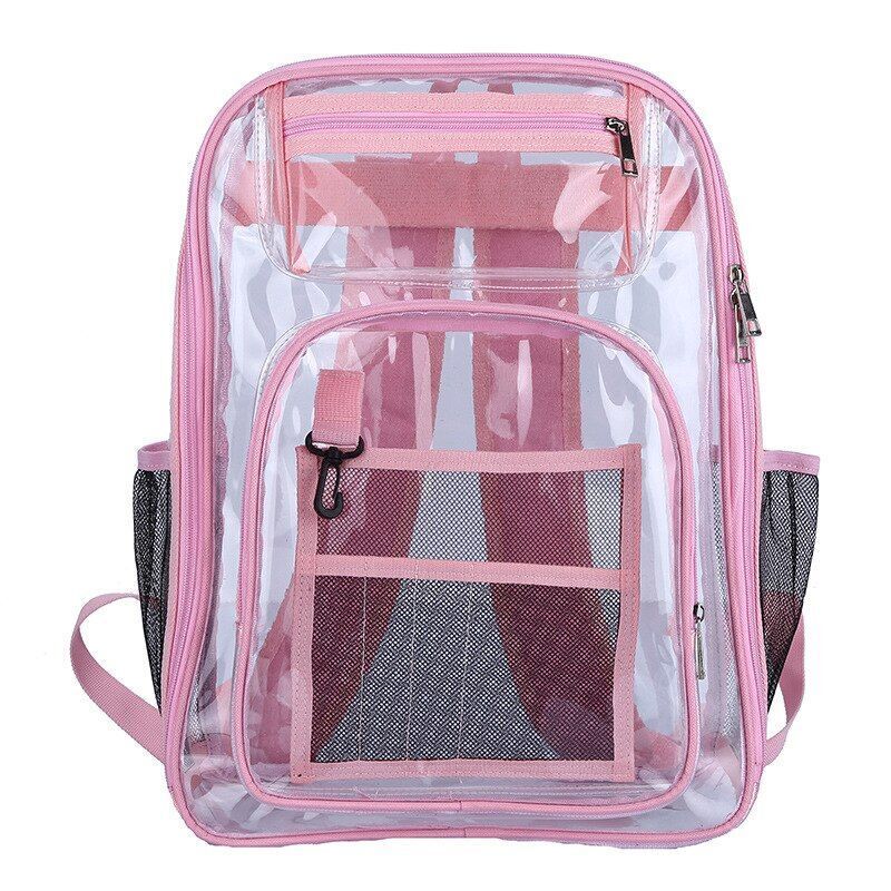 PVC Transparent School Bag Men Through Backpacks Large Backpack Travel Back Bags