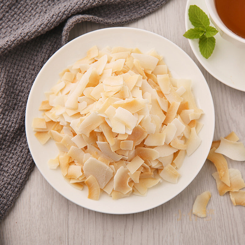 Crispy Toasted Coconut Slices Hainan Raw Snacks Specialty - Canned, 500g