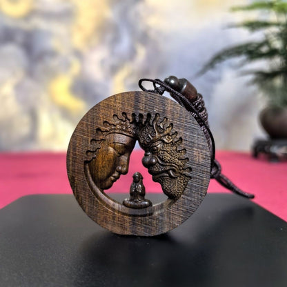 Agarwood Between Buddha & Demon Pendant 5cm Car Decor