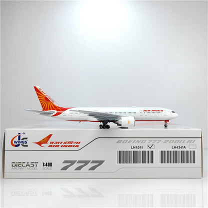 1:400 JC Wings AIR INDIA BOEING B777-200LR Passenger Airplane Diecast Model